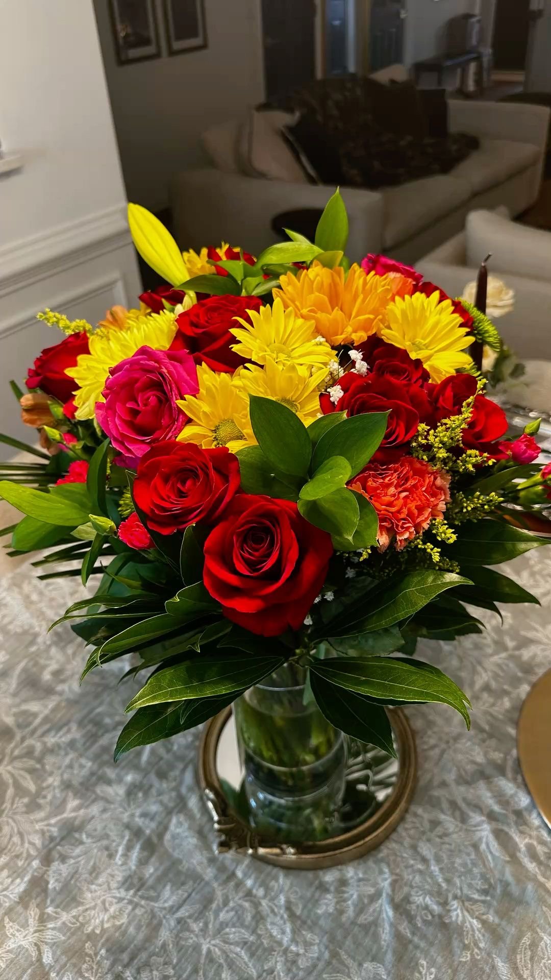 Radiant Celebration Mixed Flower Bouquet with Vase