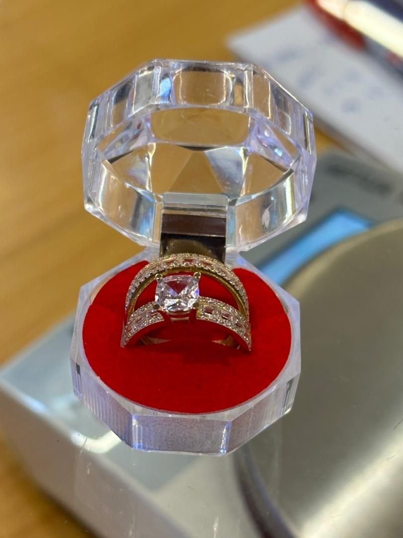 Luxury Halo Engagement Ring with Matching Wedding Band
